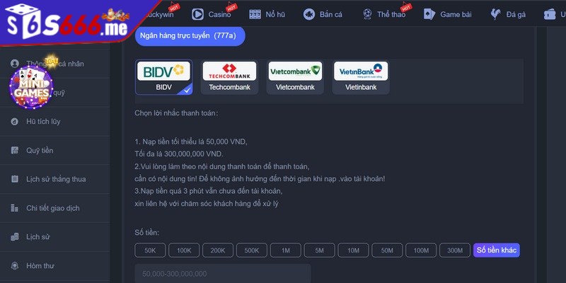 Các lưu ý quan trọng khi thực hiện nạp tiền S66