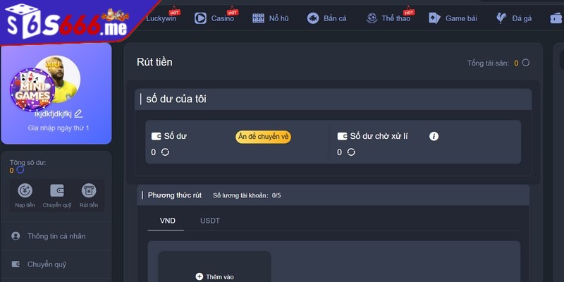 Hướng dẫn các thao tác rút tiền S66 nhanh chóng