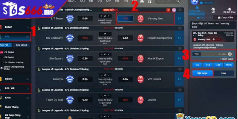 Những lưu ý quan trọng khi cá cược LOL tại S66